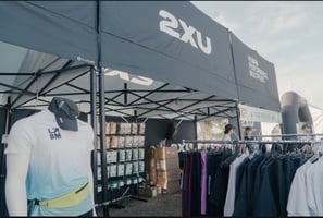 10x10 Storefront Tents With Black Frames Connected For Retail Activation 