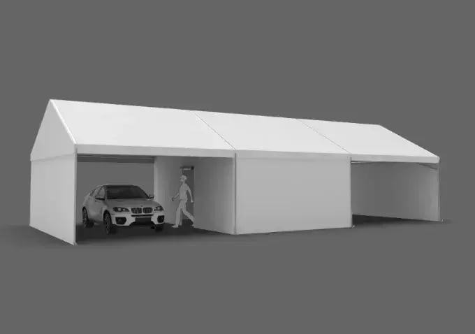 20x45 custom tent for drive-thru vaccinations-1