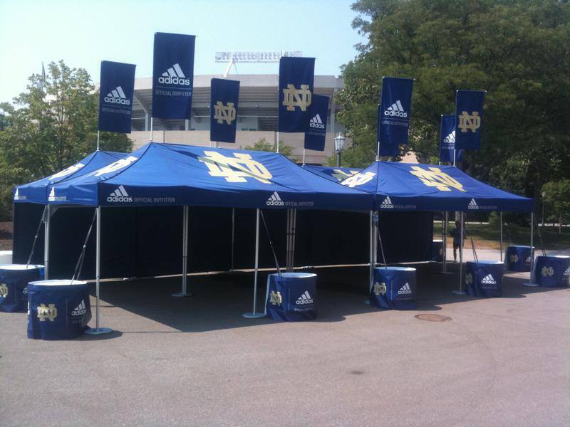 Notre Dame Custom Tents for Pop-Up Event