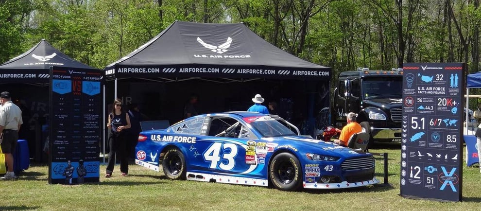 US Air Force Race Tent Setup