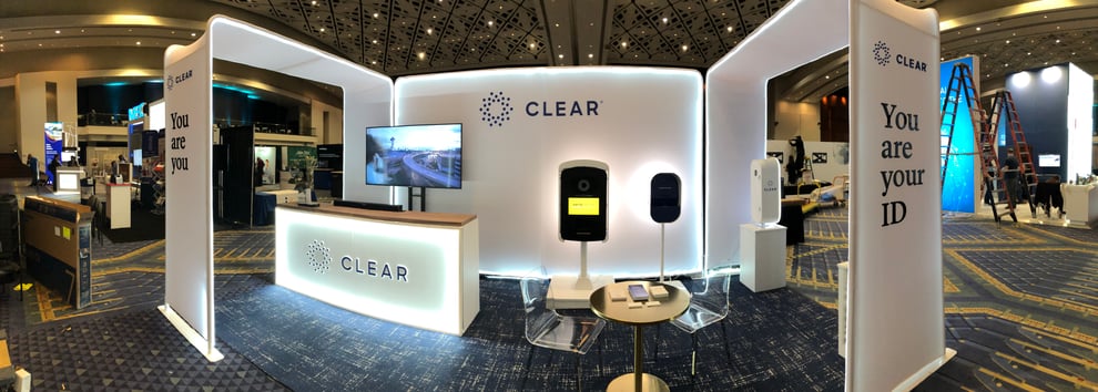 CLEAR Arched Media Wall Indoor Setup