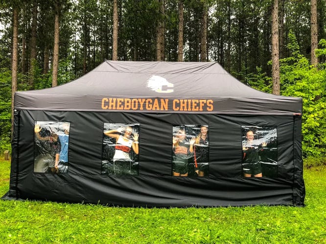Cheboygan High School Chiefs 10x20 MONARCH For A Track Team With Protective Walls and Windows