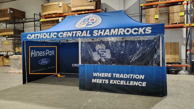 Detroit Catholic Central Team Tent With Open Wall-2