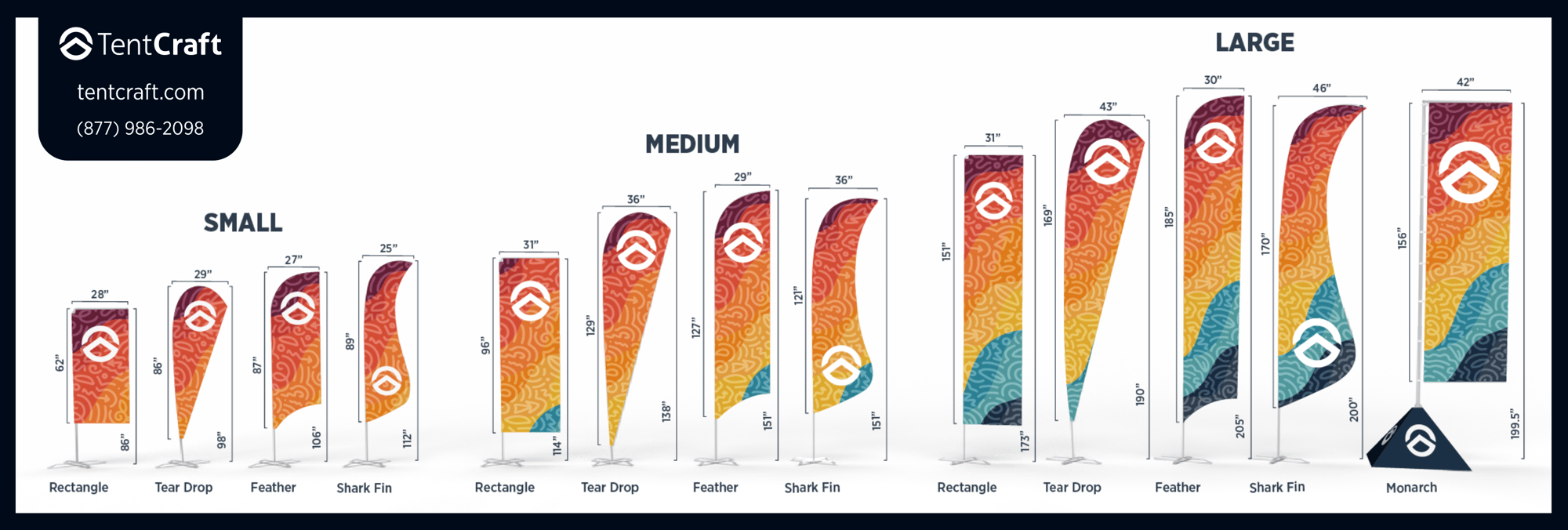 Flag Sizes Reference Image (Compare sizes)