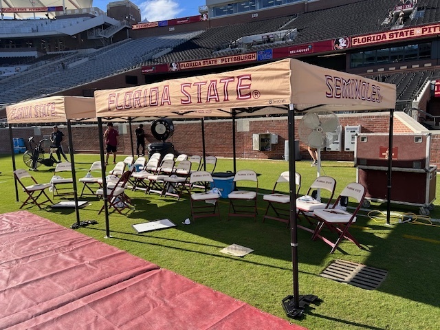Sideline Custom Team Tents Provide Fan Visibility During Games While Protecting Players