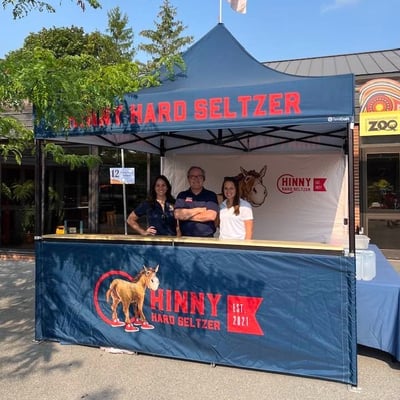 Hinny hard seltzer blonde wood counter 10x10 Monarchtent1-1