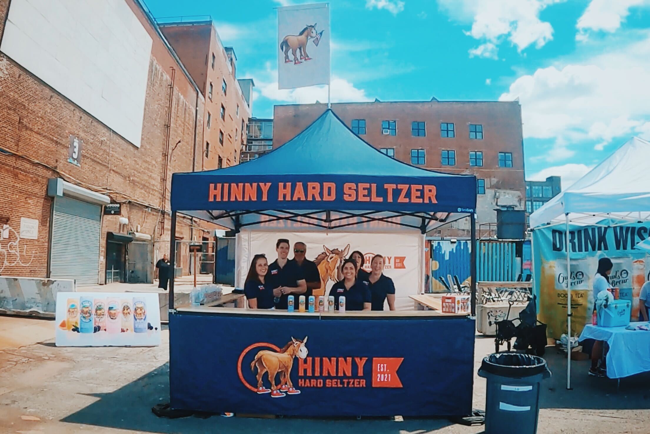 Hinny hard seltzer blonde wood counter 10x10 Monarchtent1