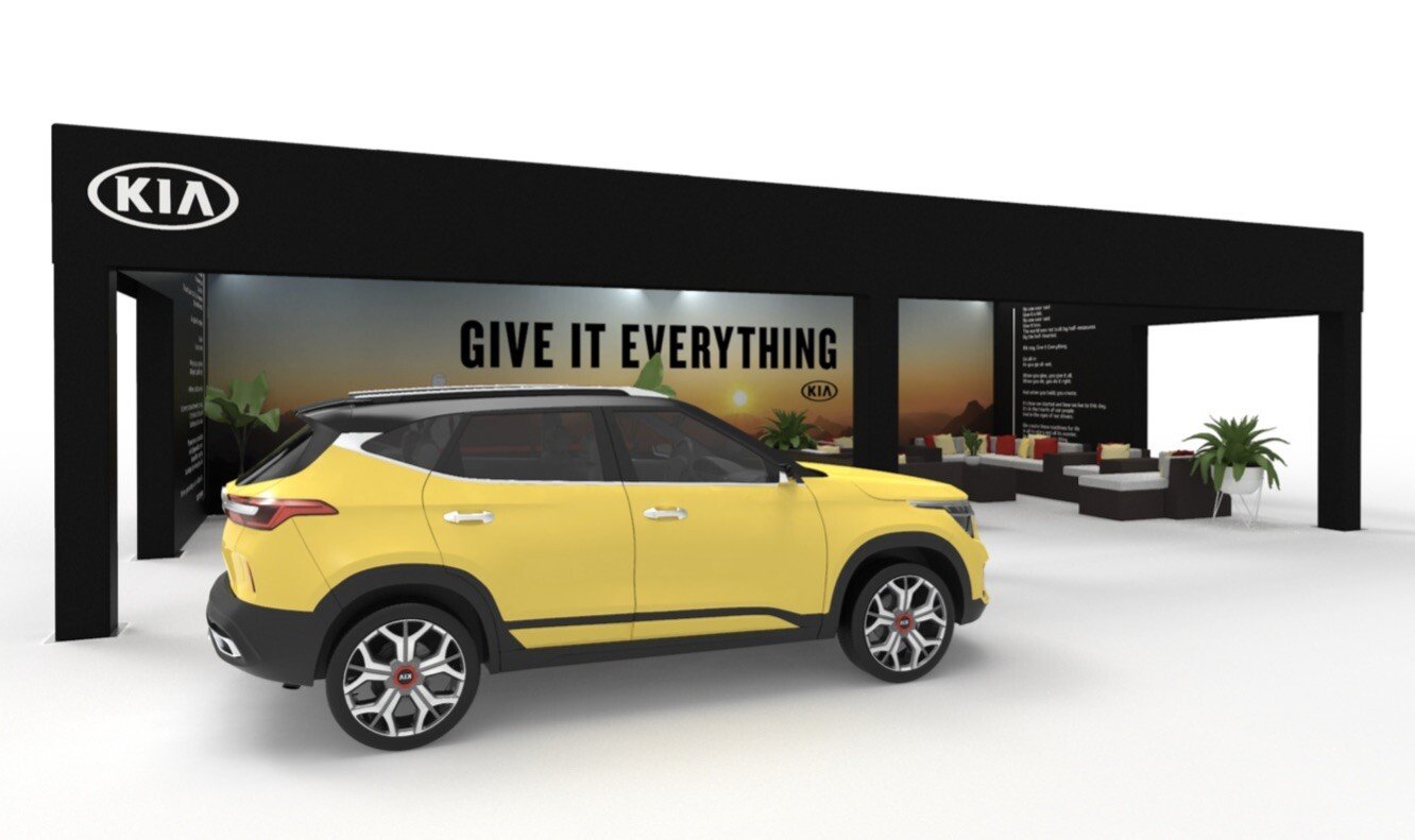 20x40 truss structure for Kia Seltos reveal at 2019 LA Auto show