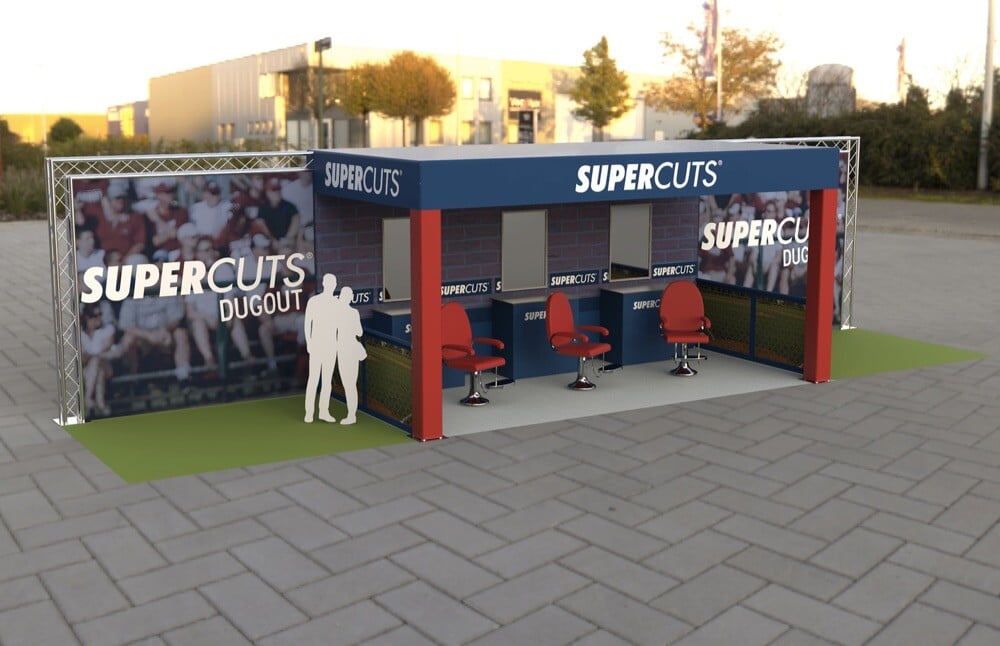 rendering for an experiential pop up activation 