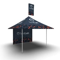 10x10 MONARCHREACH Canopy Tent - Pop-Up Frame Rendering With Peak Flag