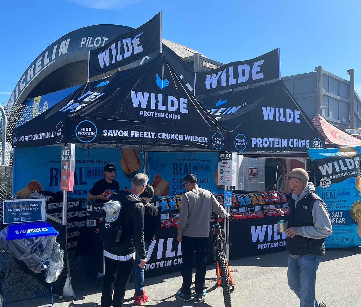 A 10x10 MONARCHGABLE for Wilde Chips at The Sea Otter Classic.” style=