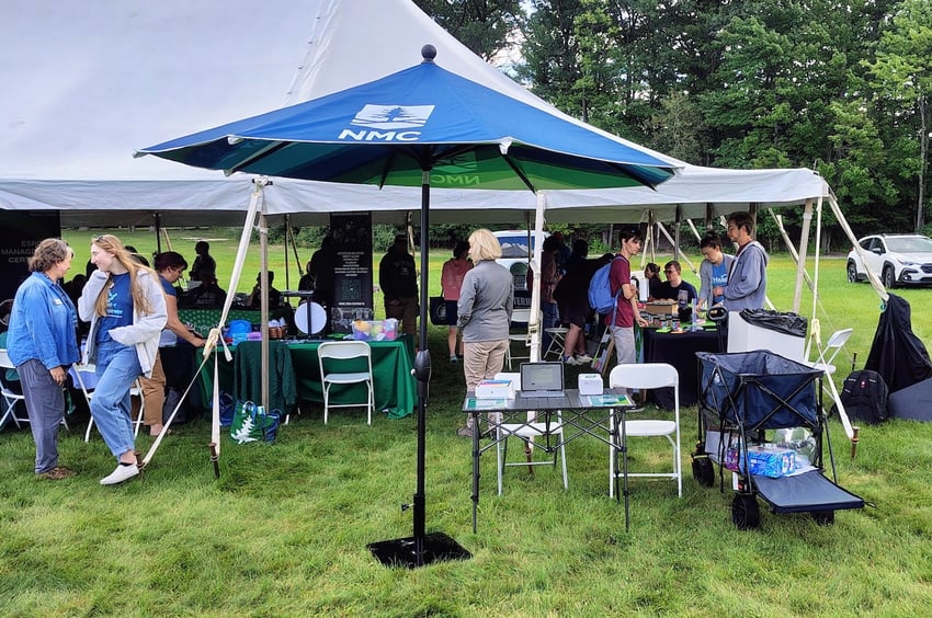 NMC Custom Umbrellas At College Campus Event