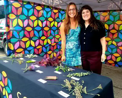 Example of a colorful pop up tent back wall printed for non-profit organization