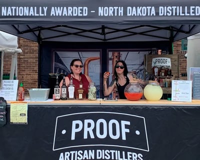 Example of pop up tent counters for a distillery in North Dakota