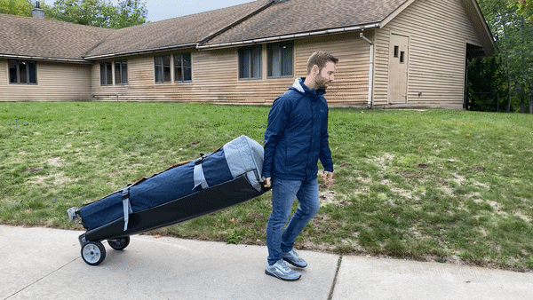 Luke walking with wheel kit