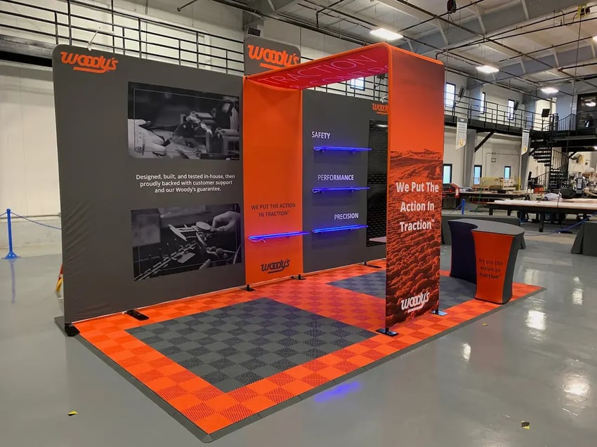 Trade Show Booth With Table and Custom Wall + Arch Feature