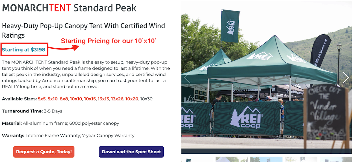 Pricing Placement on Product Pages