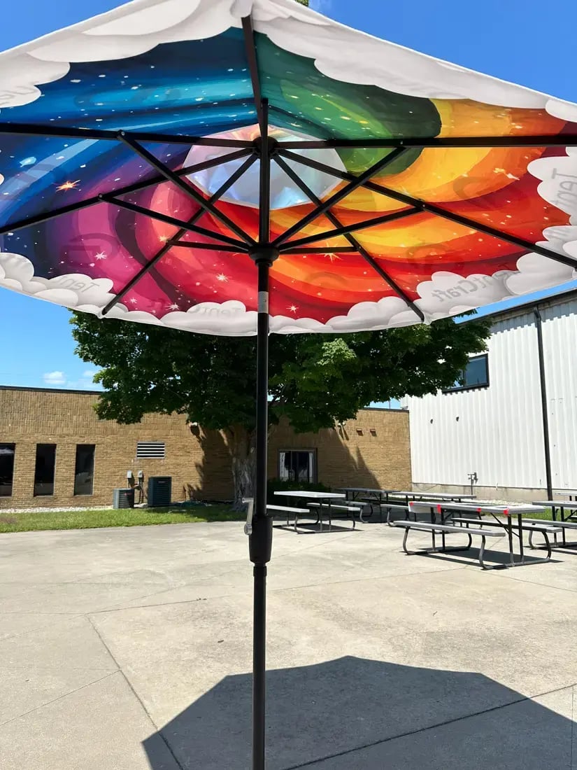 Double-Sided Custom-Printed Umbrella for Events