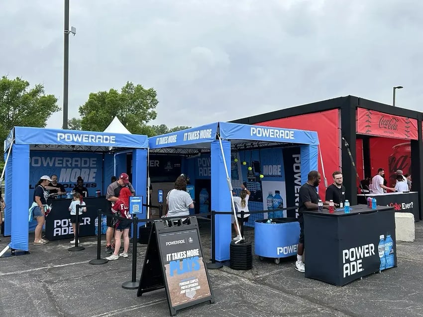 Custom truss structure for Powerade at an outdoor event