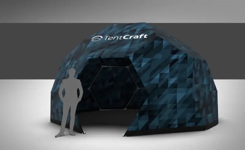 Our clients and agency partners are always looking for event tents and structures that are: • Unique and capture more attention • Built for outdoor events and experiences • Customizable with digital printing and accessories • Lightweight, easy-to-transport and quick to set up The TentCraft industrial design and engineering team have spent the last handful of months creating a portable, geodesic-inspired dome tent that meets the above criteria—and we’re building our first prototype. UPDATE: Our 20