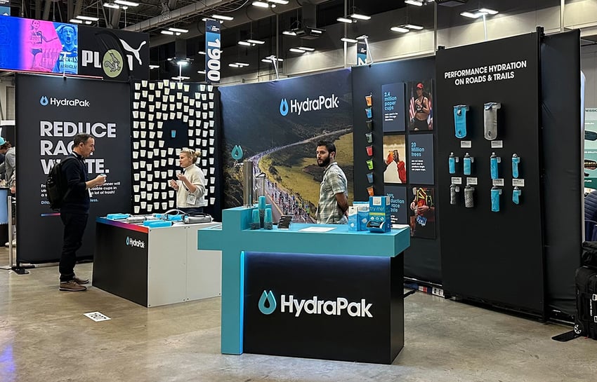 Quick deploy media wall plus custom table booth