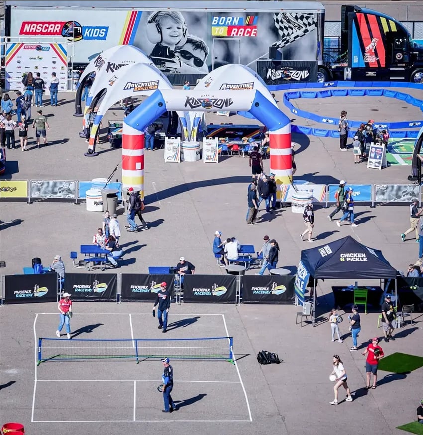 Inflatable Arch Aerial Shot from a NASCAR Event