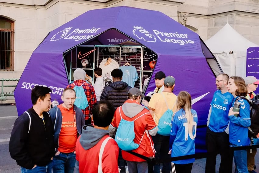 Custom event dome for a Soccer.com retail experience