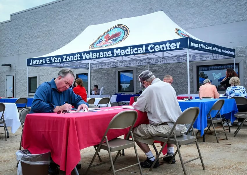 Veterans Association Medical Center tent