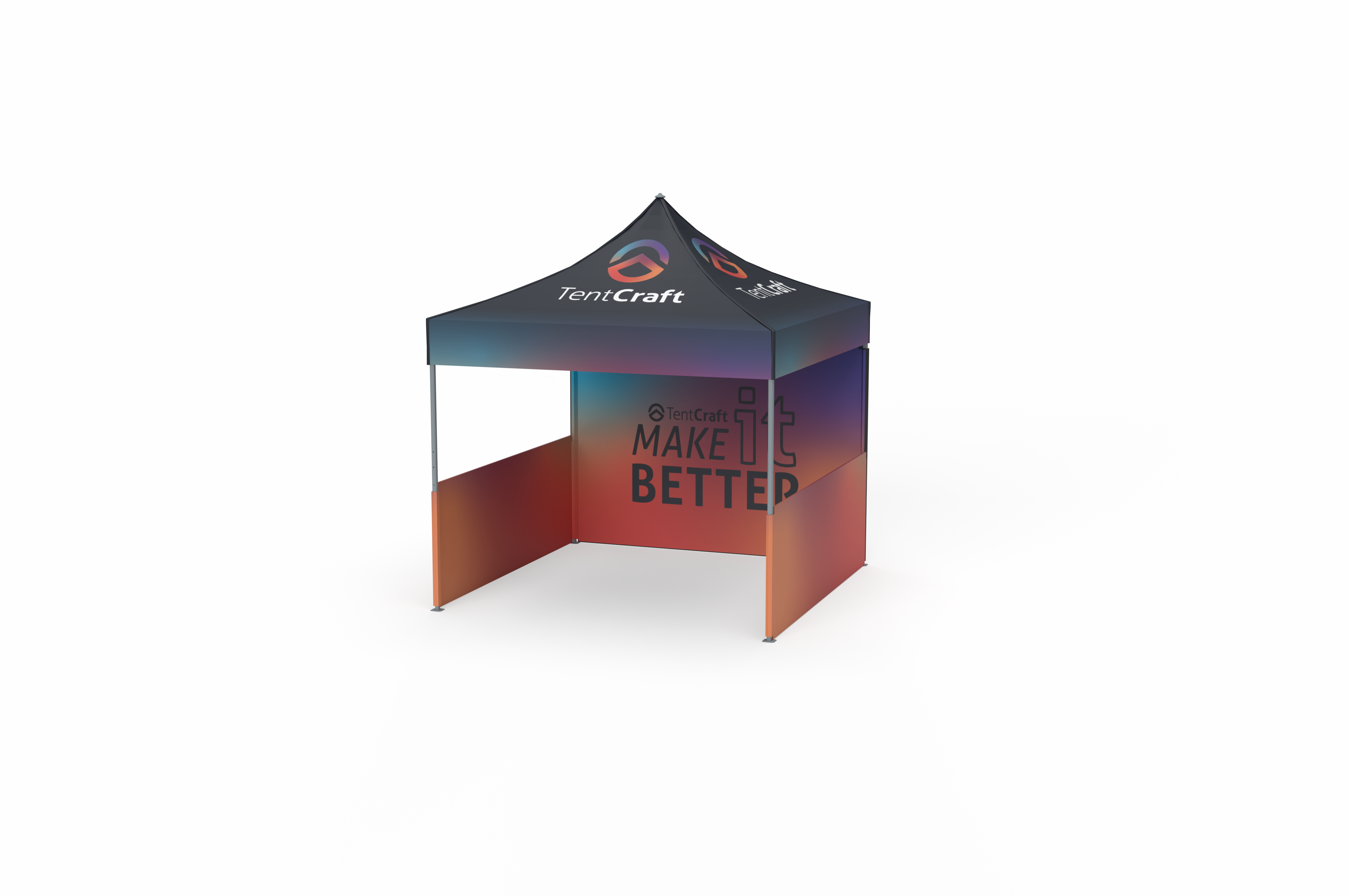 10x10 Standard MONARCHTENT with Peak Flag and Back & Side Walls