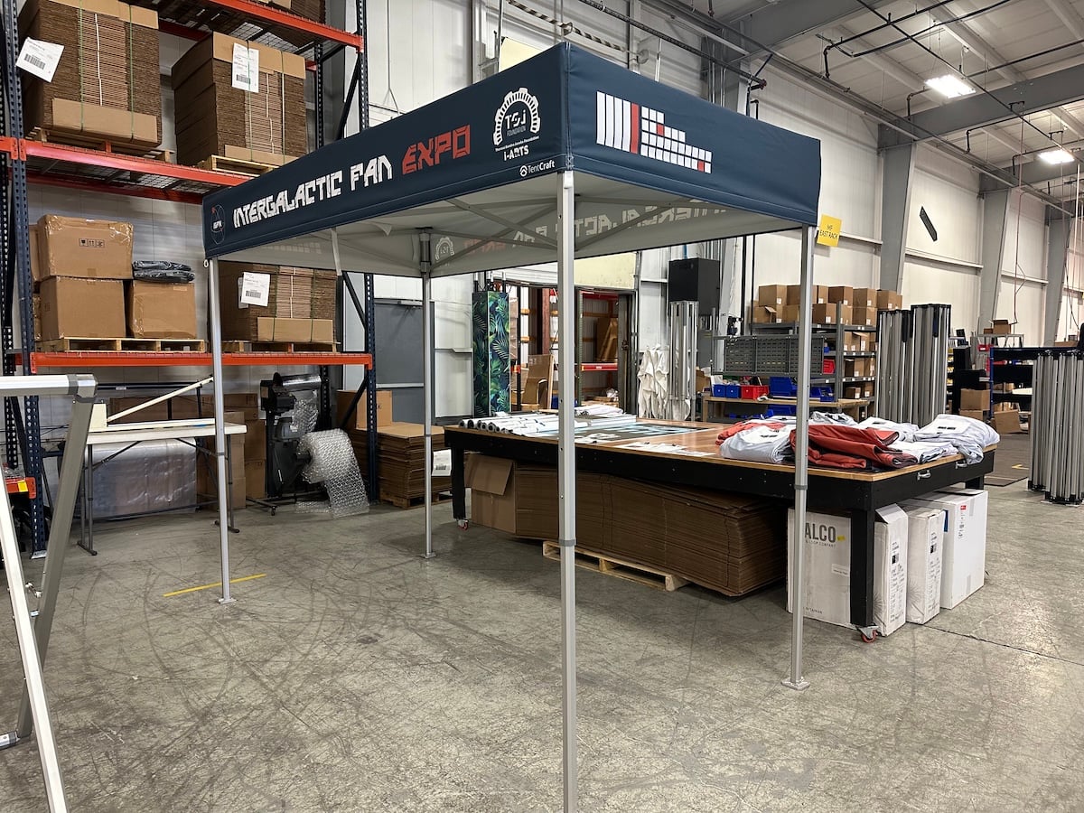 5'x10' Heavy-Duty Pop Up Canopy With Flat Top Roof - MONARCHFLATROOF