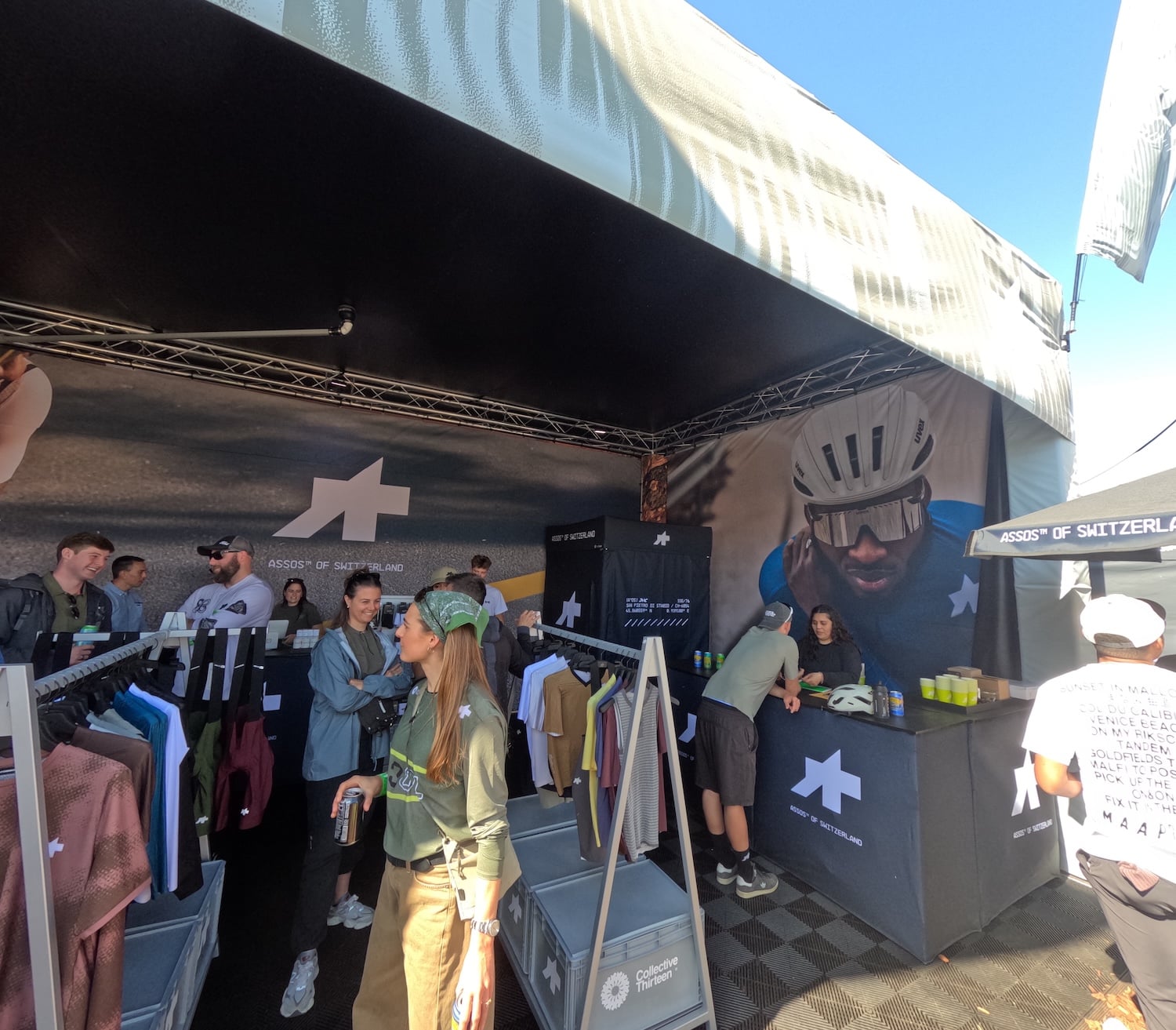 Assos Custom Truss at Sea Otter Inside Retail Setup -mightyTable Checkout