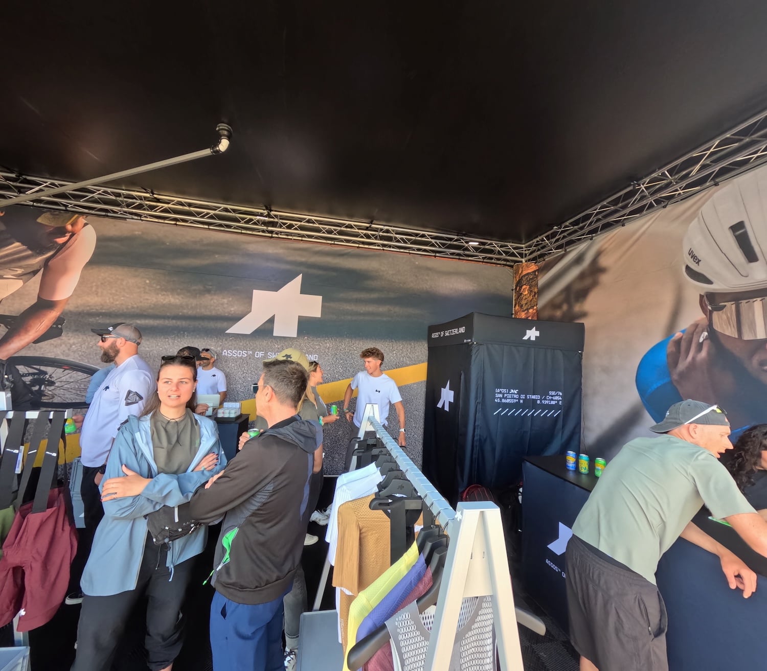 Assos Custom Truss at Sea Otter Inside Retail Setup and Changing Room