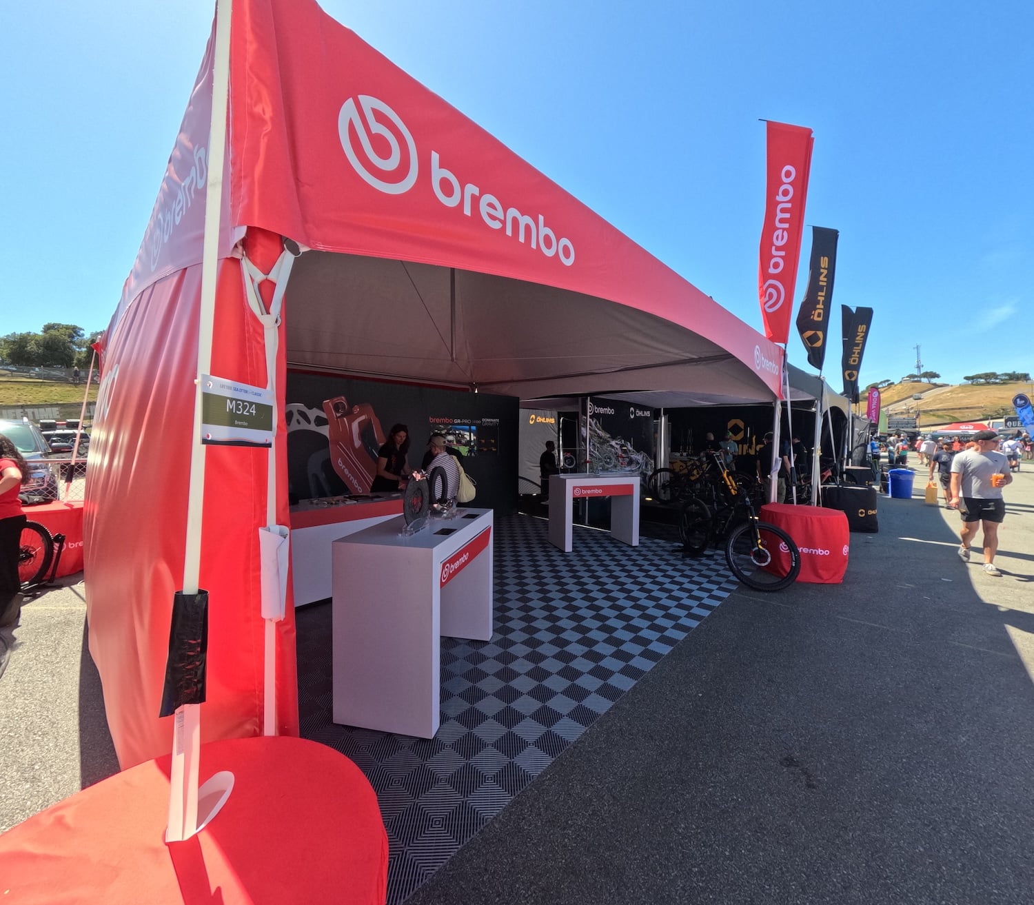 Brembo & Ohlins E-Series and Pop-Up Tent Activation