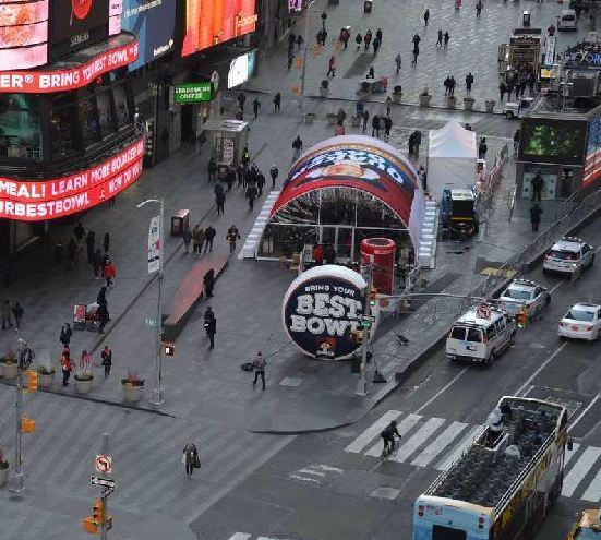 Quaker Oats Times Square Product Sampling Setup