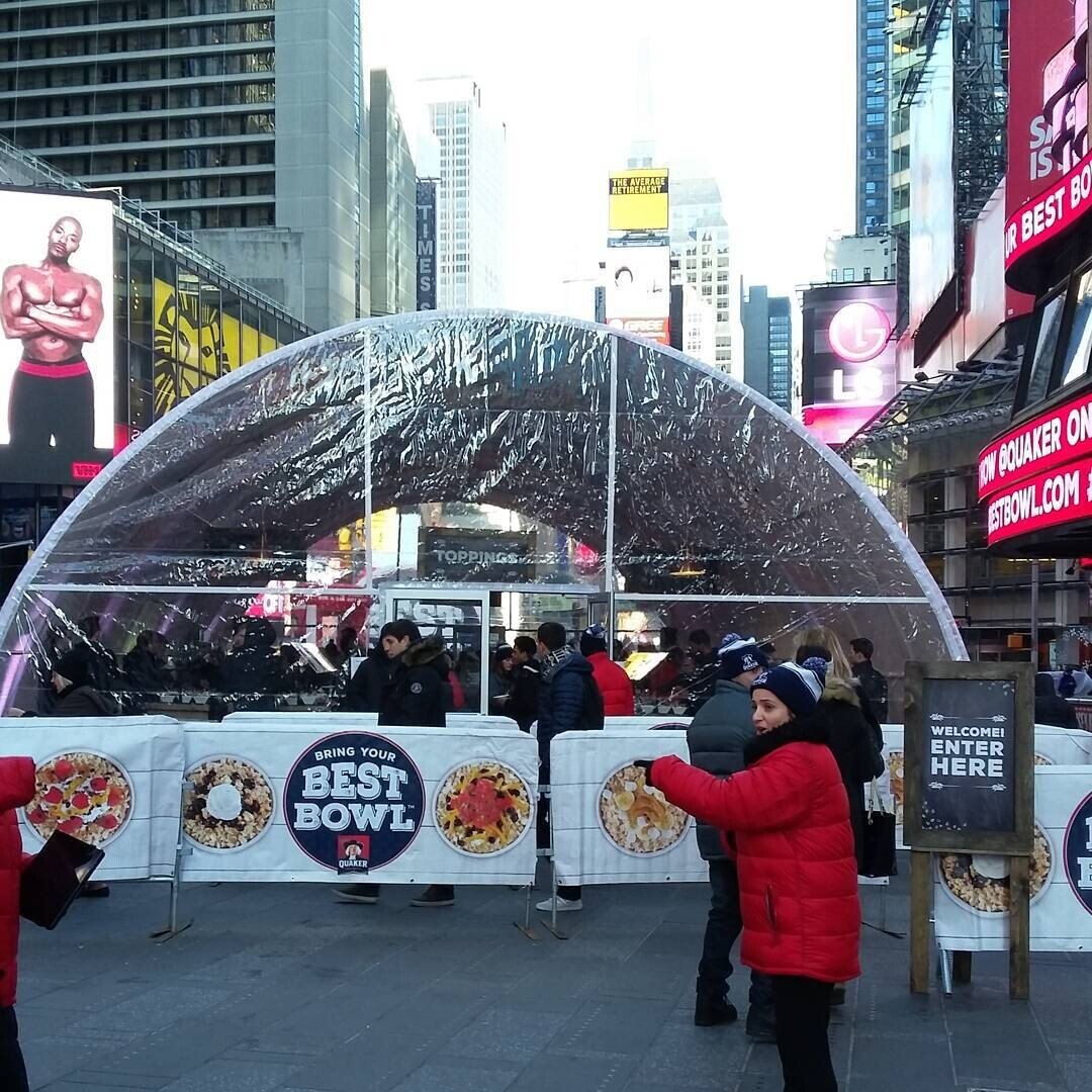 Quaker Oats Times Square Product Sampling Setup