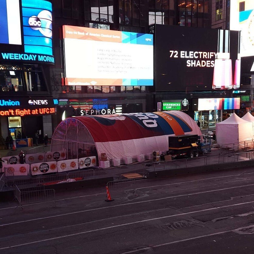 Quaker Oats Times Square Product Sampling Setup