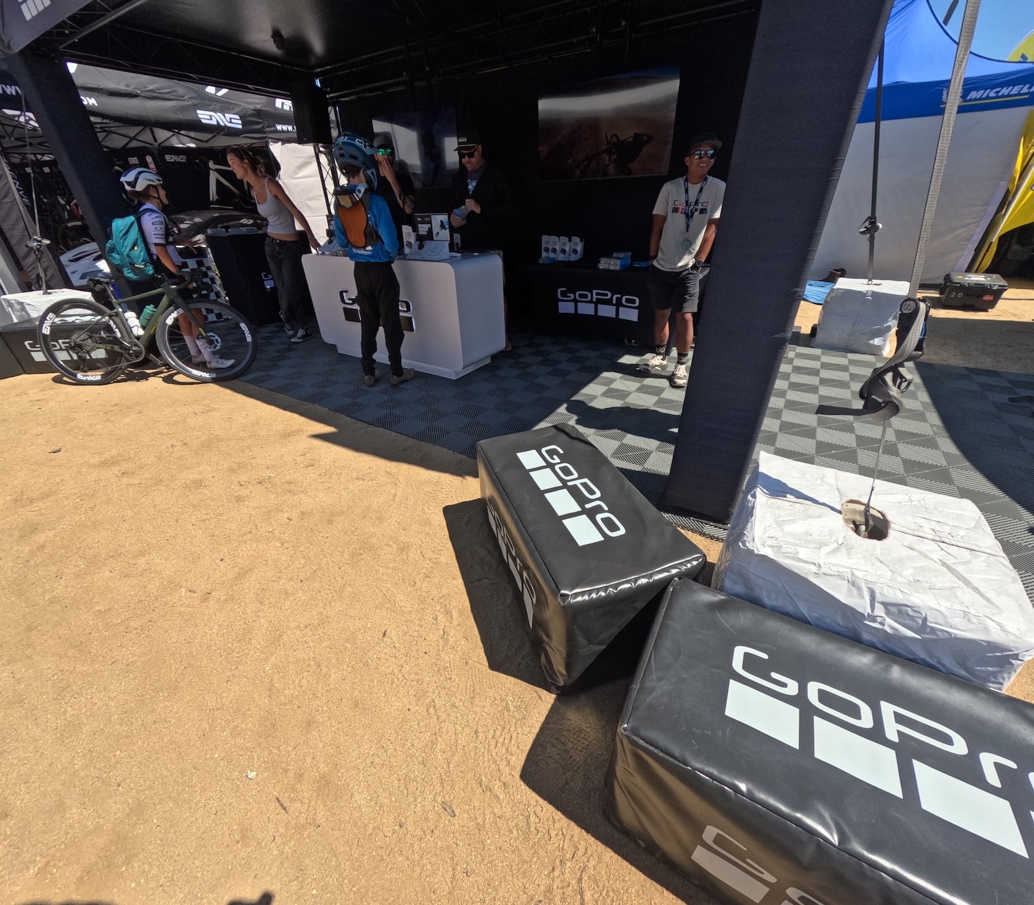 GoPro Truss Activation at Sea Otter 2026 With Branded Table Covers, TV Mounts, Foam Blocks