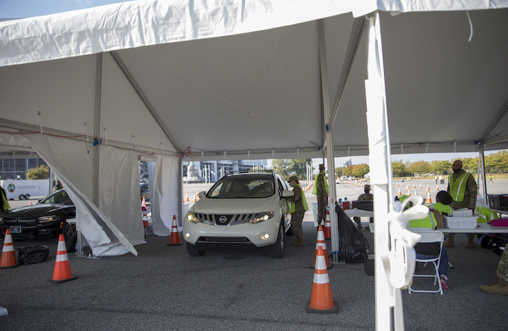 See the Delaware National Guard Drive-Thru Vaccine Tent Setup