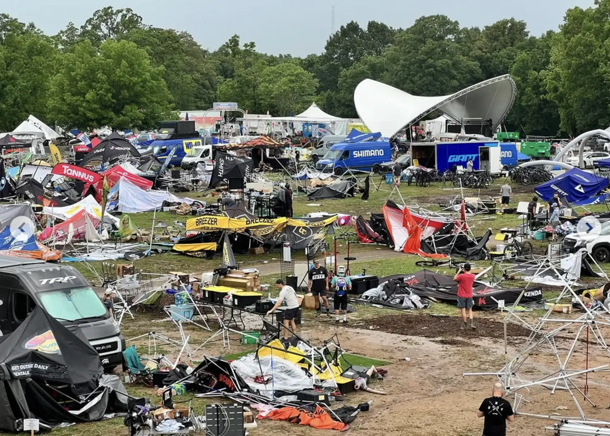 Pop-up tents at Bentonville Bike Festival