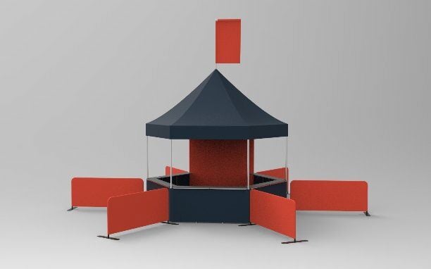 13'x15' Heavy-Duty Pavilion Pop-Up Tent - Hexagonal Canopy Tent