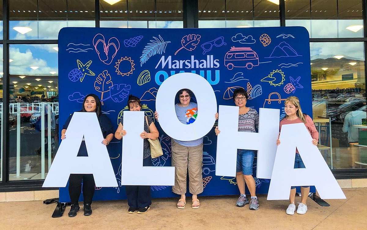 Media Wall With Props At Store Opening Event