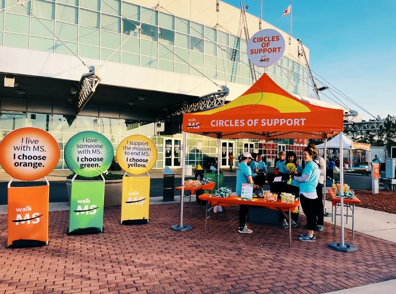A 10x10 MONARCHTENT with Custom Lollipop Sign for the MS Foundation