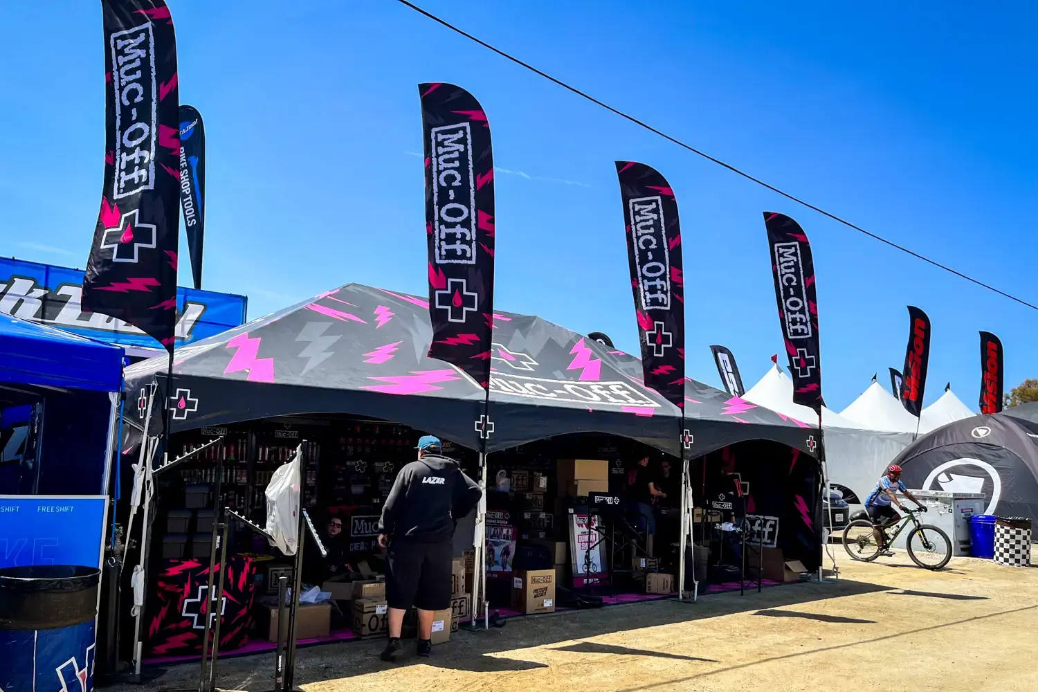 X-Series Frame Tent for Muck-Off at a cycling show