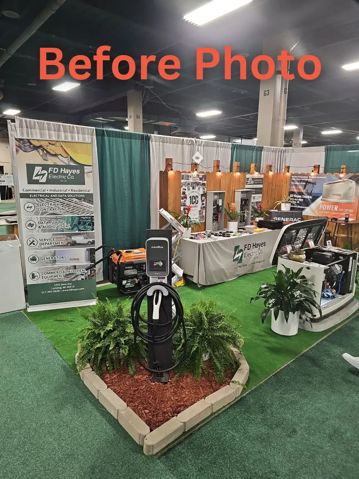 A before image of FD Hayes Electric trade show display