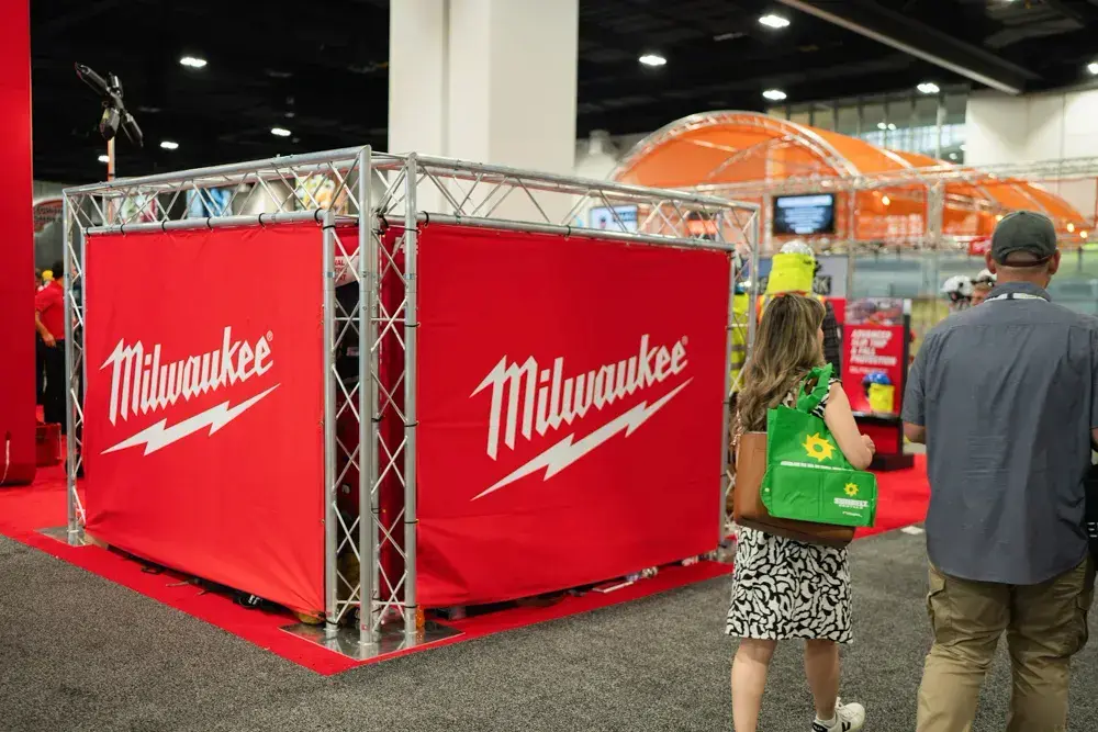 Custom truss display for Milwaukee Tools at a trade show